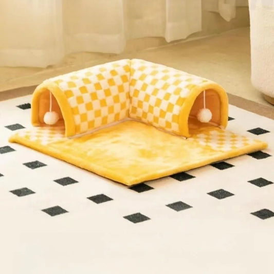 Cat Nest Tunnel Maze Digging Hole Cat Dog Bed Warm for Autumn Winter Suitable All Seasons Removable Washable Pet Winter Blanket