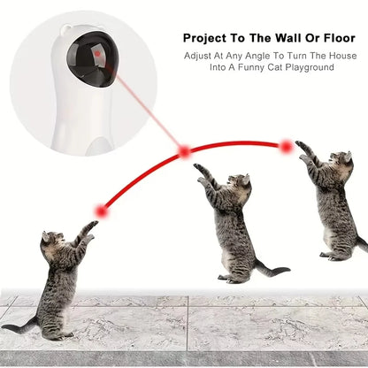 Automatic Cat Laser Toy Teaser LED Interactive Kitten Training Entertaining Adjustable Multi Angle USB Rechargeable