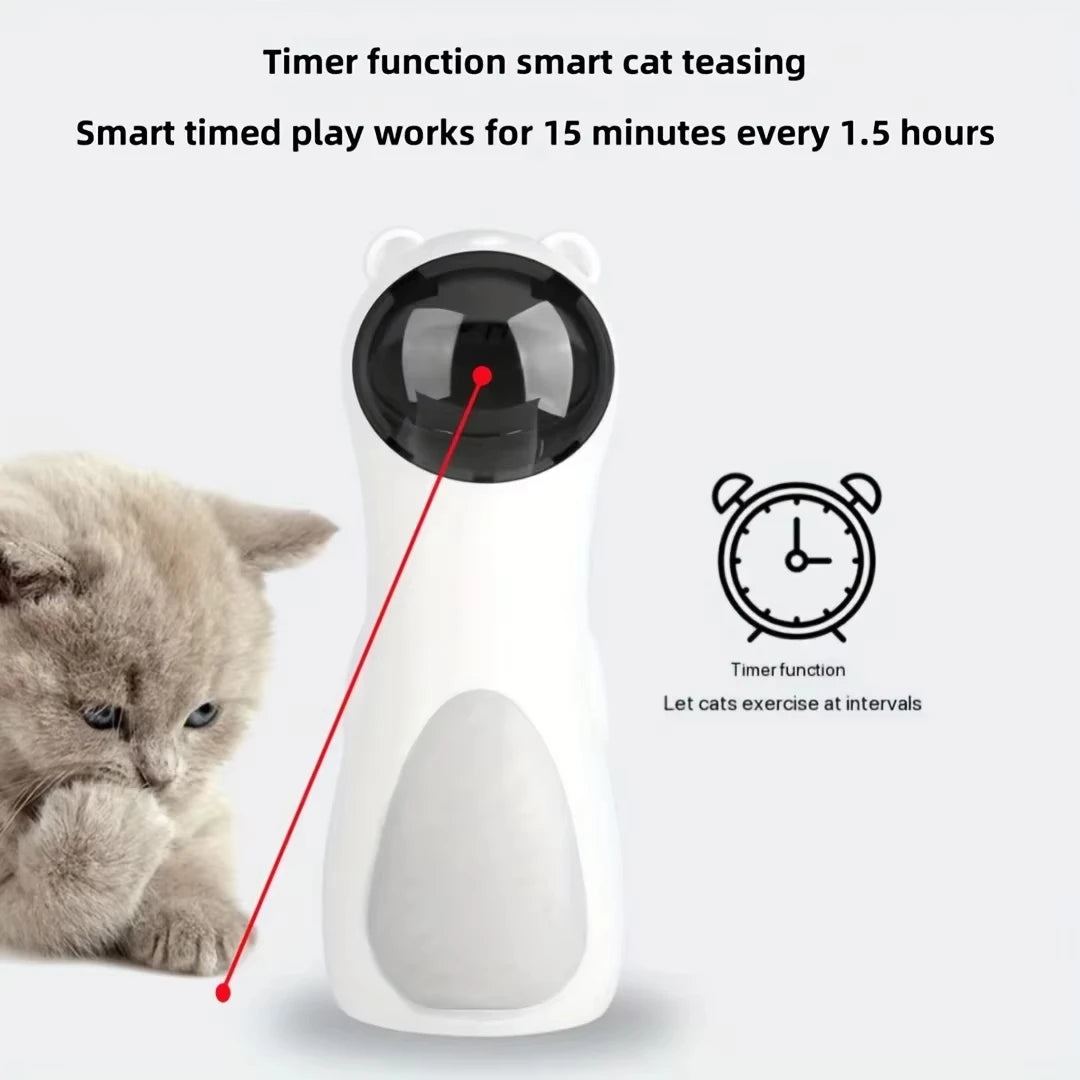 Automatic Cat Laser Toy Teaser LED Interactive Kitten Training Entertaining Adjustable Multi Angle USB Rechargeable