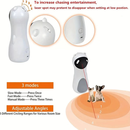 Automatic Cat Laser Toy Teaser LED Interactive Kitten Training Entertaining Adjustable Multi Angle USB Rechargeable
